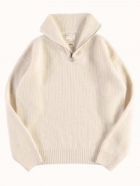 G.o.D. - W-knit Fly Deck Sweater S MERINO Off White