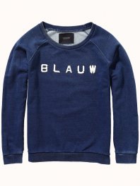 Maison Scotch Sweater with enamelled letters Indigo
