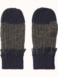 Maison Scotch Gloves with mix knit qualities Military Green Mele
